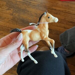 Realistic Tan and White Toy Horse mustang